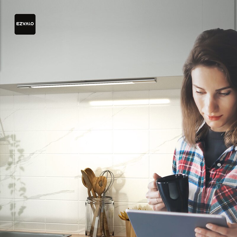 EZVALO LED sans fil Rechargeable capteur barre lumineuse et corps-capteur main Scan interrupteur armoire lumière magnétique veilleuse