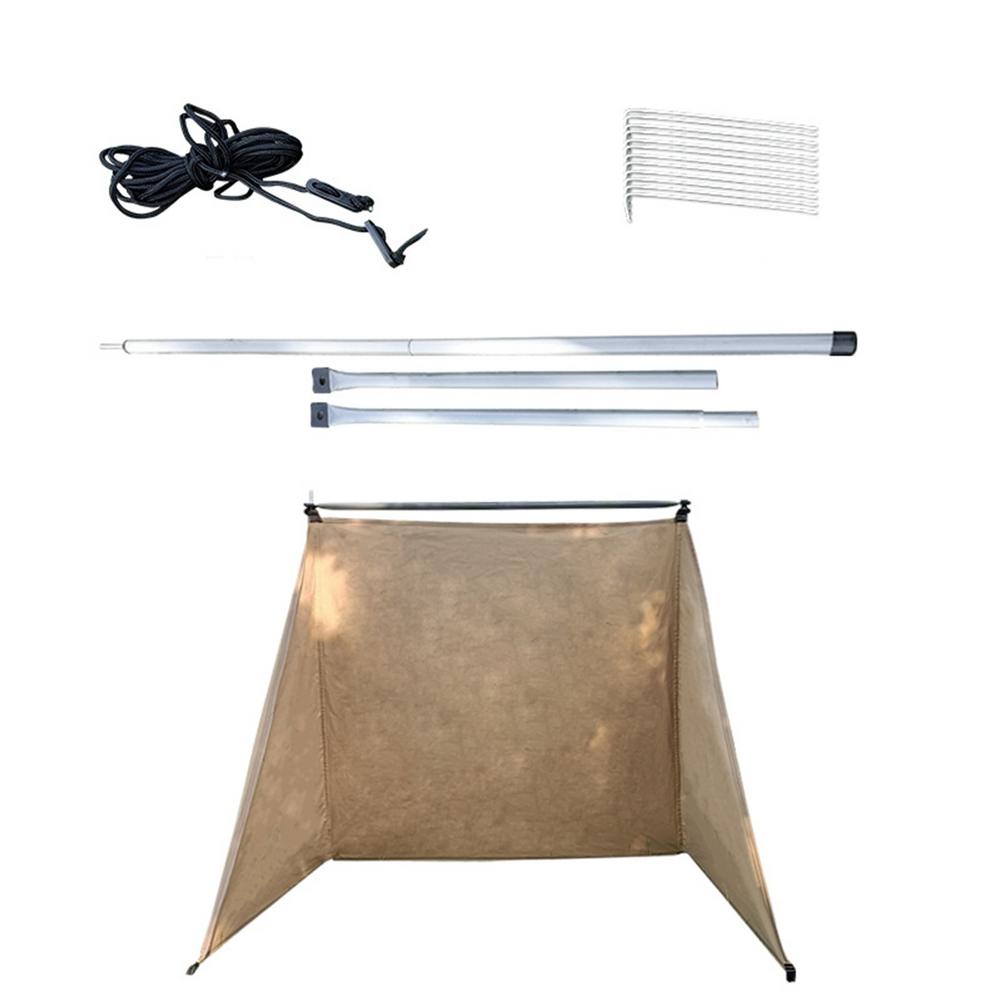 Camping Windscreen Portable Picnic Beach Campfire Wind Screen Cotton Canvas Tent Canopy Windscreen Beach Windshield Shelter: Default Title