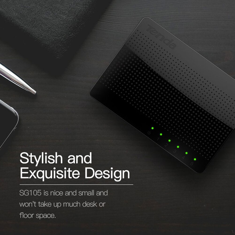 Commutateur de bureau modèle Tenda, SG105 gigabit, mini 5-Port, interrupteur pour le réseau Ethernet LAN, Hub, RJ45 avec dérivation du concentreur