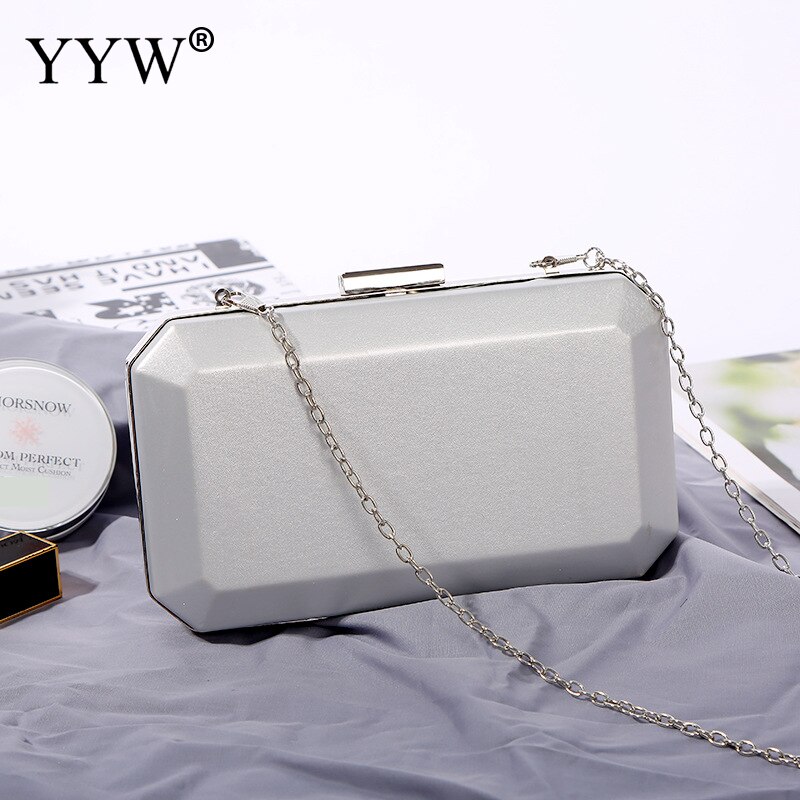 Vrouwen Handtas Avondtassen Voor Party Vrouwen Keten Schoudertas Dames Mode Gold Clutch Box Zak Vrouwen Messenger Purse: silver