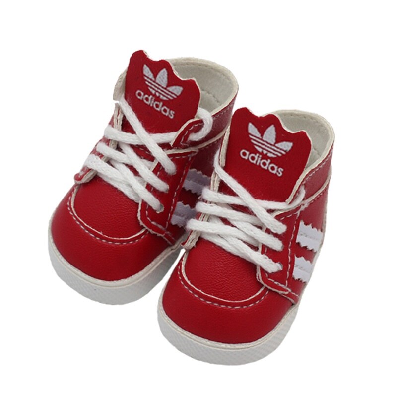 5.3*2.8cm kpl mini-nuken urheilukenkiä 14.5 tuuman nukeille sopivaksi sopivaksi sopivaksi, 20cm pehmoista exo 1/4 bjd-nukelle sopivaa kangaslenkkaria, saappaita, asusteita, leluja: Punainen