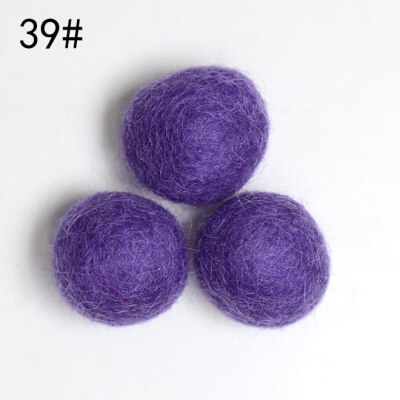 2.3cm 10Pcs 100% Wool Wool Felt Balls Lovely Diy Round Wool Ball Colorful Pom Poms craft Supplies handcraft Home Decro: 39 shen bao lan