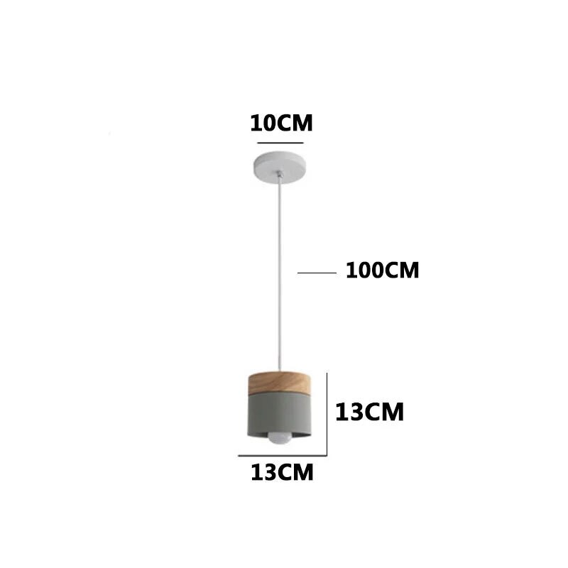 Nordisk enkelhed led  e27 pendel moderne macaron hængelamper hjem forbedring jern og træ dekoration pendel lampe