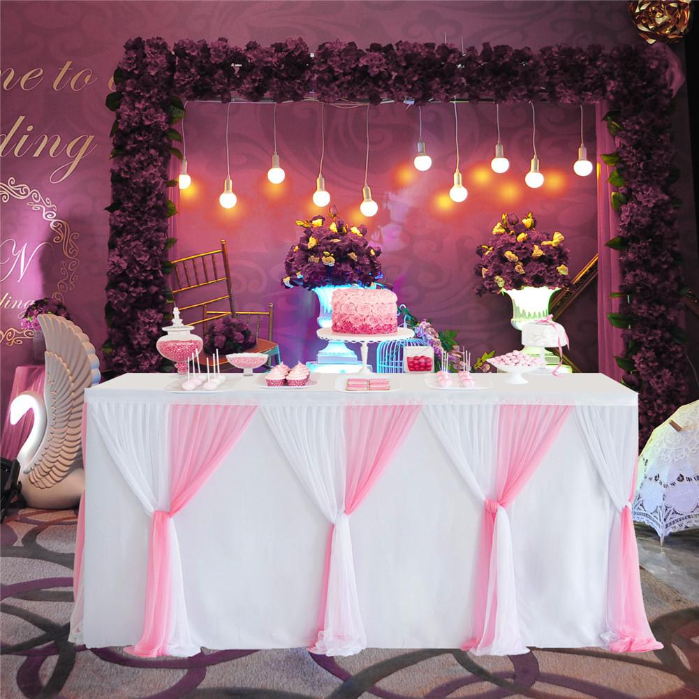 Metermall stribe stil bord nederdel til rundt rektangel bord baby brusere fødselsdagsfest bryllup indretning bord nederdel duge