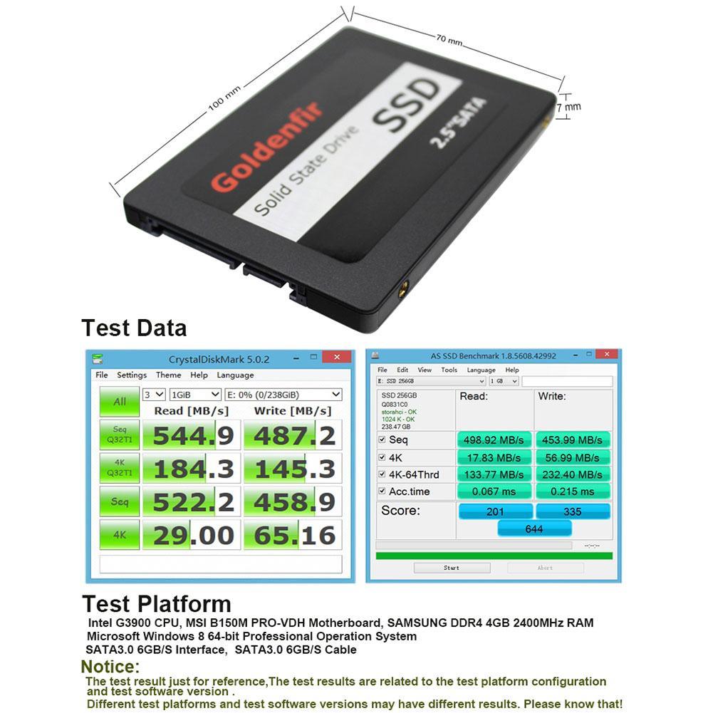 Disco rigido 8GB 16GB 32GB 60GB 120GB 128GB 240GB 256GB 480GB SATA 2.5 SSD a stato solido per Computer Desktop portatile