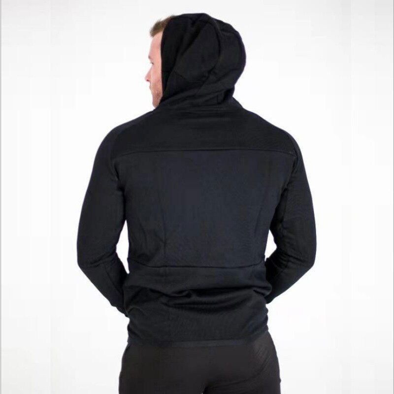 Muskel kondisjonstrening for menn løping sport basketball hettegenser ren bomull casual løs plus size trend hettejakke med glidelås