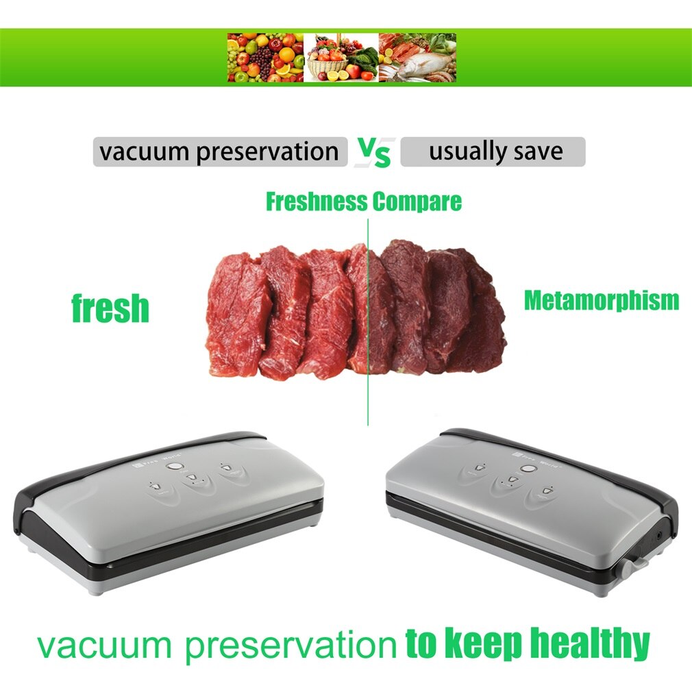 Fresh World – Machine à emballer sous vide automatique, avec démarreur, pour refermer les sacs et conserver les aliments, équipement de cuisine