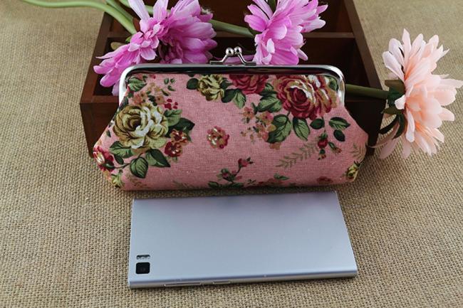 Damen retro Jahrgang blumen kleine geldbörse mit verschluss Kupplung geldbörse damen pu lila blau grau braun damen kartenetuis #3
