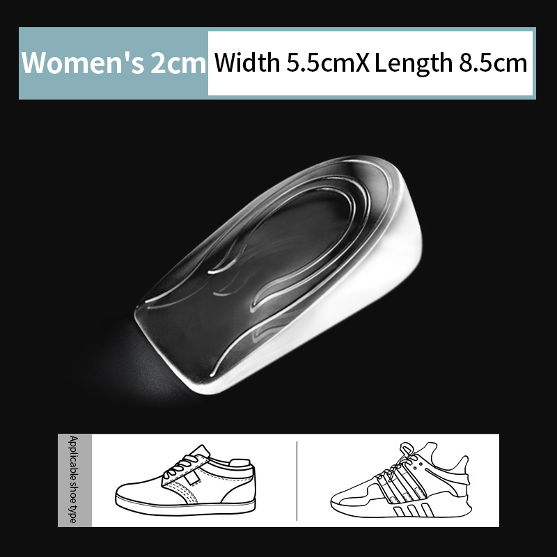 silikon żel wzrost zwiększyć brandzel dla mężczyźni kobiety obcas podnoszenie stopa opieka ochraniacz wstawki Orthopedic łuk Pomoc but Podkładka: kobiety 2cm