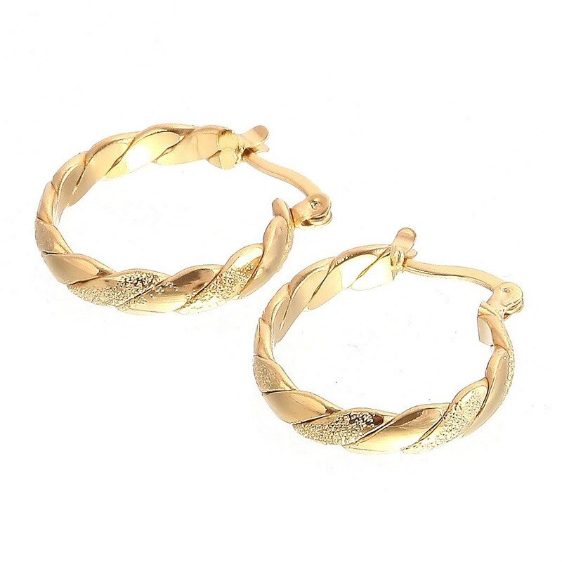 14K Solid Yellow Gold Hoop Oorbellen Voor Vrouwen Sieraden