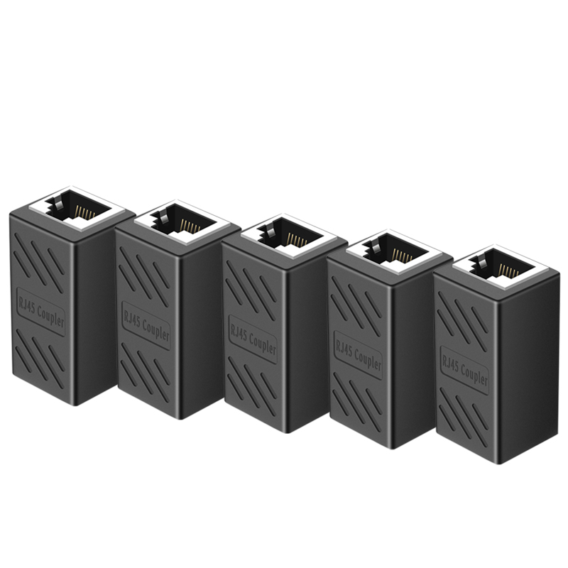 Rj45-Koppler Katze6 Katze5e Ethernet-Kabel-Verlängerung-Adapter 1000Mbps-Lan-Anschluss in Linie Koppler weiblich zu weiblich: Schwarz