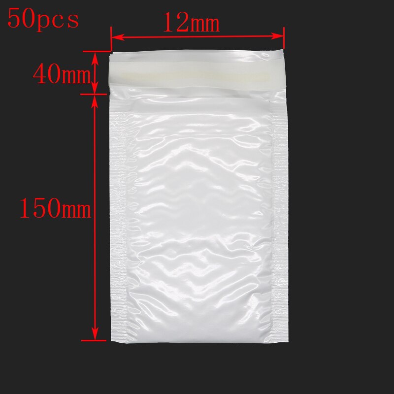 50 Stuks Van Verschillende Specificaties Witte Zak Schuim Envelop Foam Folie Kantoor Verpakking Envelop Trillingen Tas Bubble Mailer: 12x15cm   50pcs