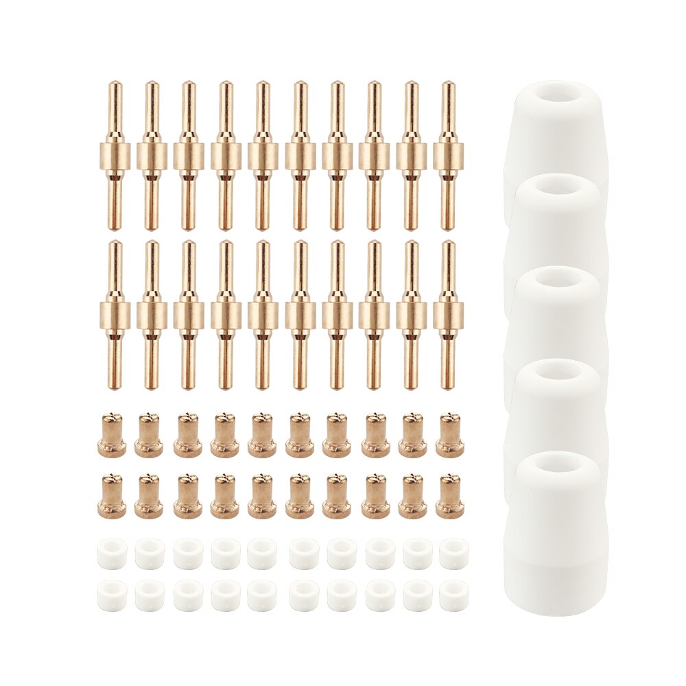 Kit d&#39;électrodes et buses de découpe Plasma, 65 pièces, accessoires consommables pour coupe de Plasma PT31 30 40 50 outils de soudage