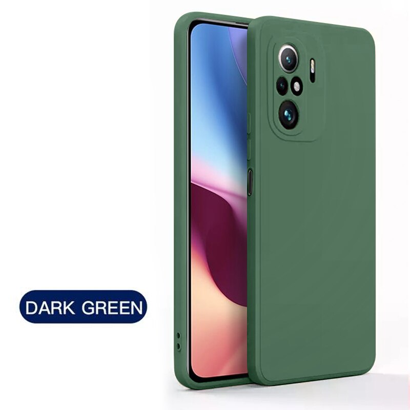 Original Square Liquid Silicone Case For xiaomi redmi k40 Pro poco F3 Soft Silicone TPU Cute Color Cover Coque Luxury Fundas: For Redmi K40 Pro / dark green