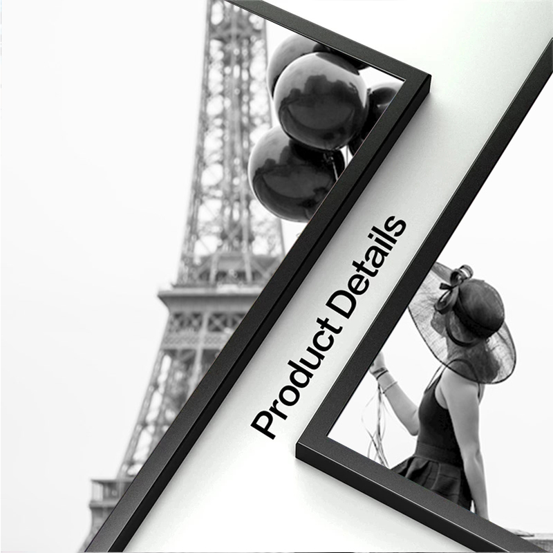 Fotos de fotografía en blanco y negro, imagen impresa en lienzo, globos negros, para mujer, Tour Eiffel, cartel de coche Vintage, decoración del hogar