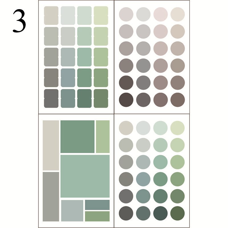 76Pcs Kawaii Dot Decoratie Stickers Leuke Effen Kleur Stickers Papier Sticker Voor Kids Diy Scrapbooking Albums Levert: 3