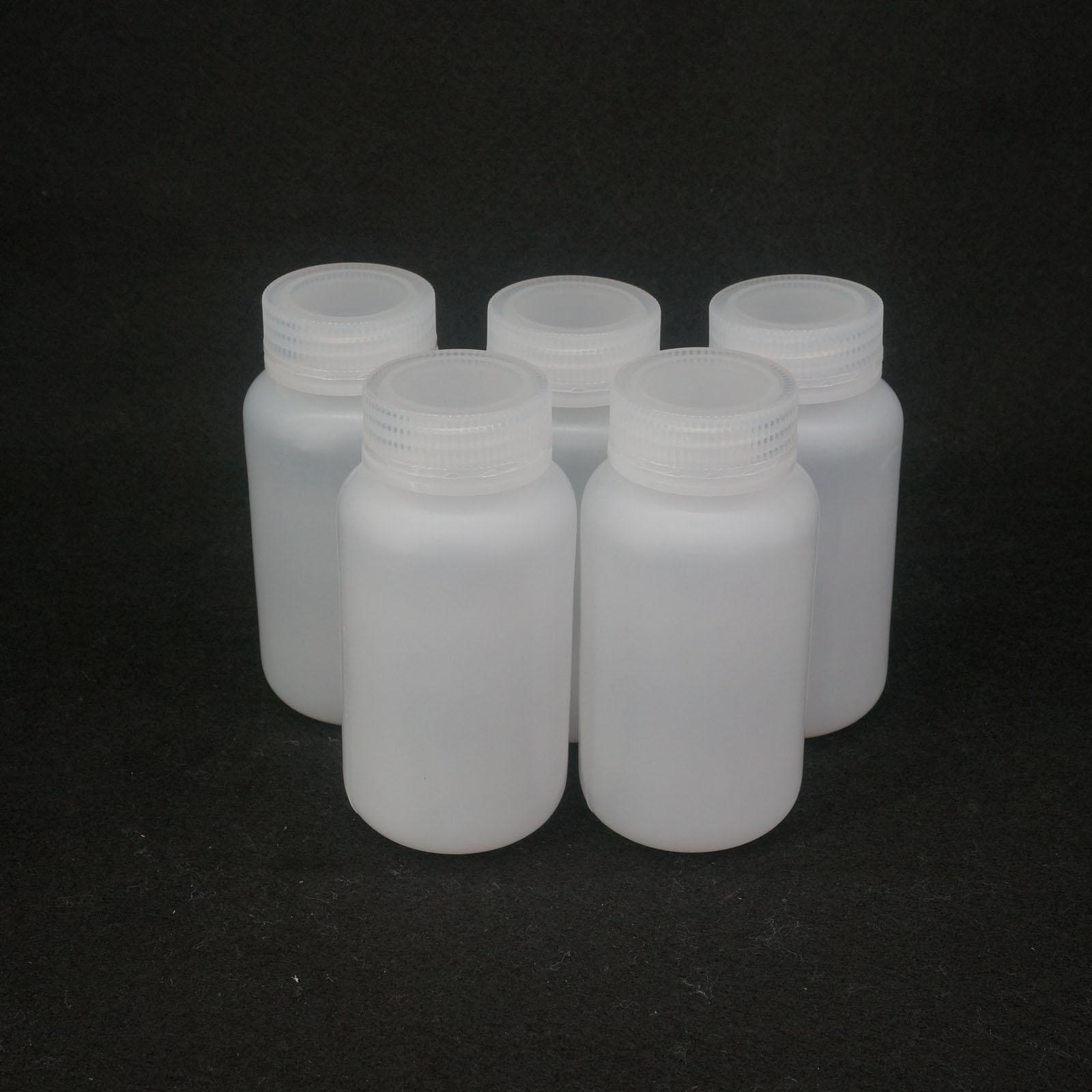 Lot5 250ml White PP Plastic Cylindrical Chemical Container Reagent Bottle