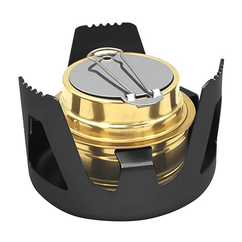 Black Mini Alcohol Stove Burner Outdoor Ultralight Brass Camping Cooking Stove Outdoor Camping Backpacking Tourist Burner Set