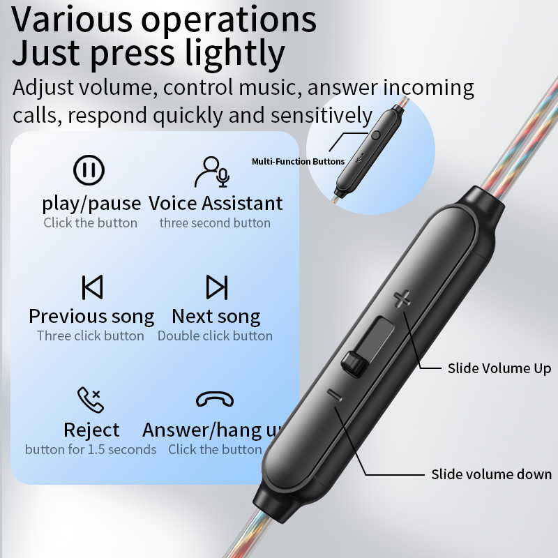 VAORLO Słuchawki przewodowe Heavy Bass 3,5 mm AUX/Typ C douszne sportowe z mikrofonem i redukcją szumów do iPhone'a 15 Samsunga Huawei