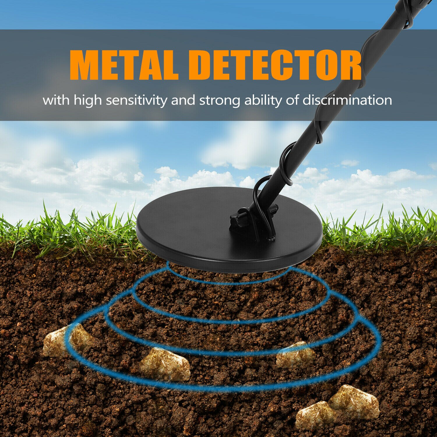 Handheld Underground Metal Detector High Sensitivity Jewelry Treasure Gold Metal Detecting Tool Metal Finder
