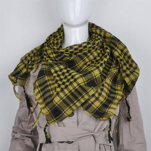 Femmes arabe shemagh keffieh palestine écharpe châle kafiya 13 couleurs: Noir jaune