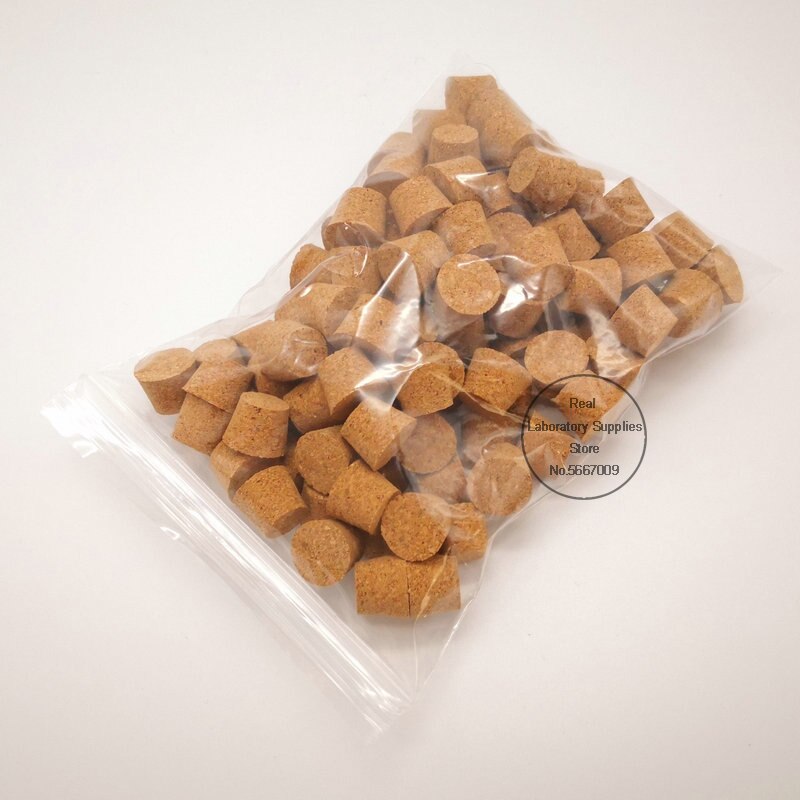 Tapones de tubo de ensayo de madera para laboratorio, tapones pequeños, botella de vidrio, corcho suave para experimentos escolares, 16x12x12mm