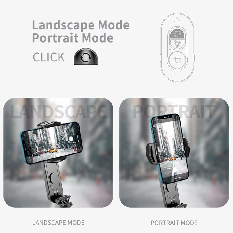 Kabelloser bluetooth-selfie-stick-stabilisator, faltbares mini-stativ mit abnehmbarem aufhelllicht für ios und android