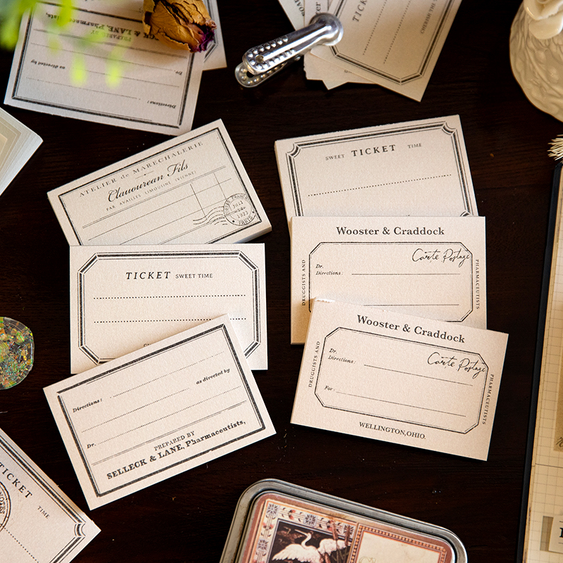 Yoofun 50 fogli di quaderni Vintage ▾ per appunti di cancelleria per ufficio scolastico, materiale per appunti corti per diario, scrapbooking fai da te