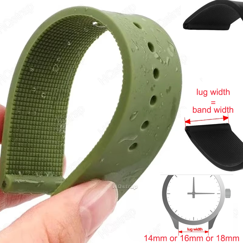 Correa de silicona para reloj de 14mm, 16mm y 18mm, correa de repuesto Universal para reloj para mujer y hombre, pulsera resistente al agua, accesorios para relojes