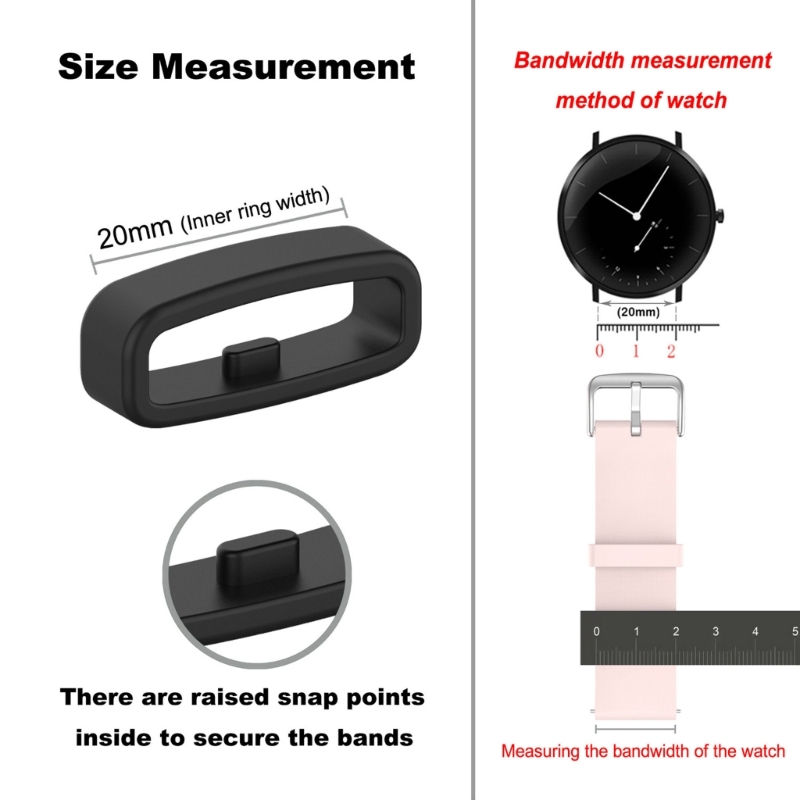 Smartwatch-Armbandhalter, Ersatz-Befestigungsring aus Silikon, 18 mm/20 mm/22 mm, Armbandhalter, Gürtelschlaufen, 10 Stück