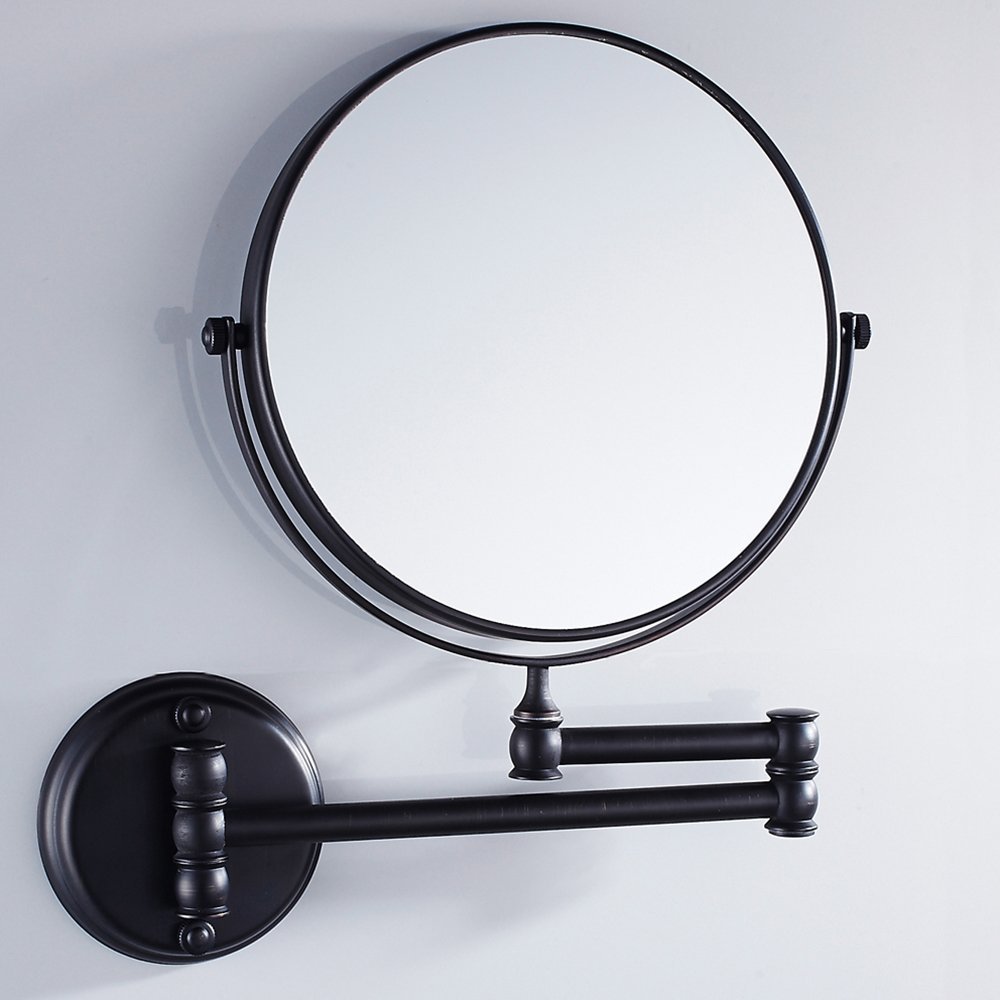 Wandmontage Make-Up Spiegel 8 Inch 3X Vergrootglas 360 ° Draaibare Uitschuifbare Dubbelzijdig Swivel Badkamer Spiegel