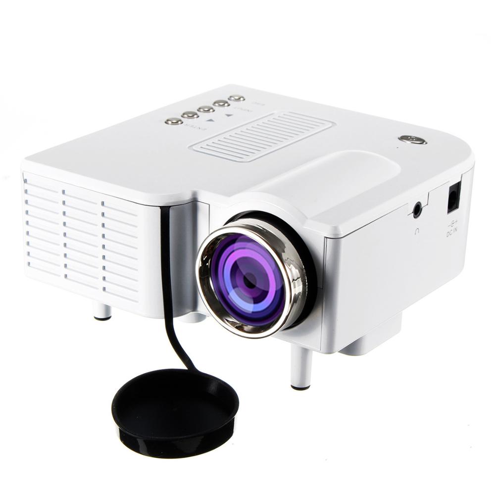 UNIC UC28 + proyector LED portátil Cinema Theater Mini proyector USB/SD/AV entrada Mini proyector de entretenimiento: AU Plug White