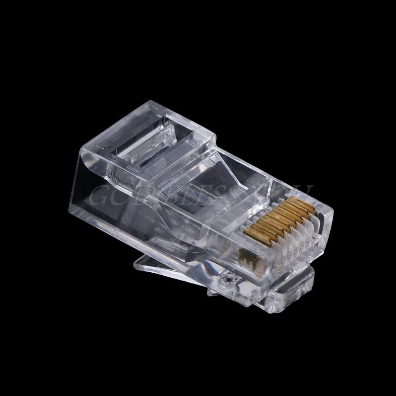 50 Pcs Vergulde RJ45 Netto Netwerk Kabels Modulaire Plug Cat5 CAT5e Connector 8P8C Utp Afgeschermde Modulaire Rj45 Plug Terminals