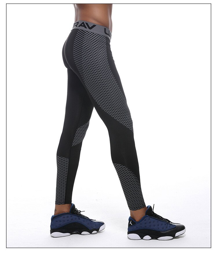 Kompressionsbukser herre leggings tights mænd sport lange bukser fitness sports leggings mand løber stribede bukser