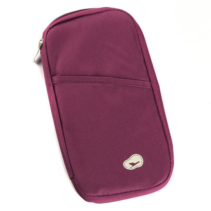 Travel Passport Wallet Passport Holder Multi-Function Ticket Credit Card Package ID Document Multi-Card Storage Pack Clutch: Red wine