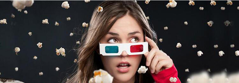 Universal 10 Pairs * Paper 3D Glasses View Anaglyph Red & Blue Frame Glasses For Movie Video EF