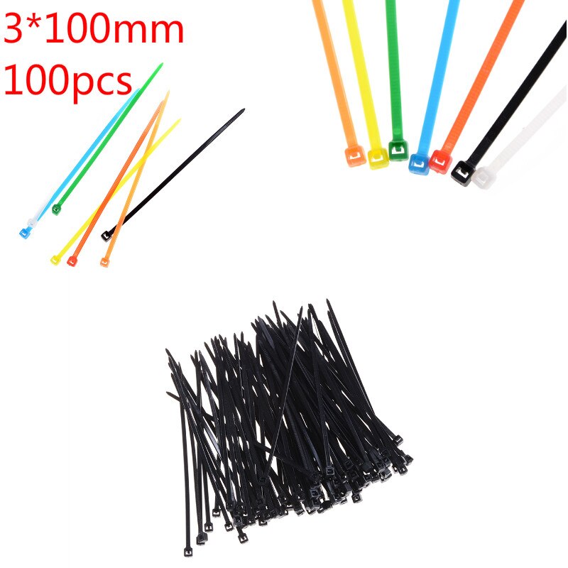 100 Pcs Nylon Cable Self-locking Plastic Wire Zip Ties Set 3*100mm MRO & Industrial Supply Fasteners & Hardware Cable
