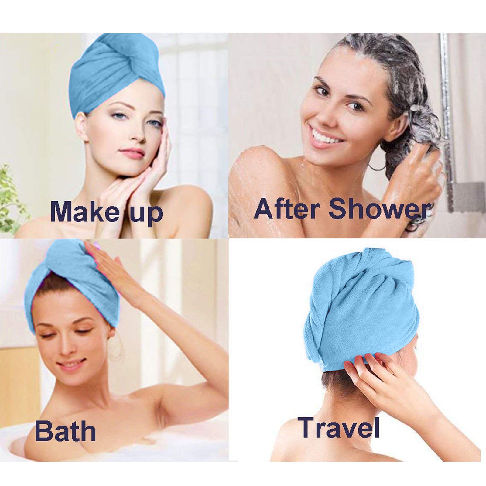 Super Absorberende Voor Lange Krullend Haar Handdoek Met Knop Voor Hoofd Anti-Frizz Microfiber Handdoek Tulband Twist Haar Cap reizen Handdoeken