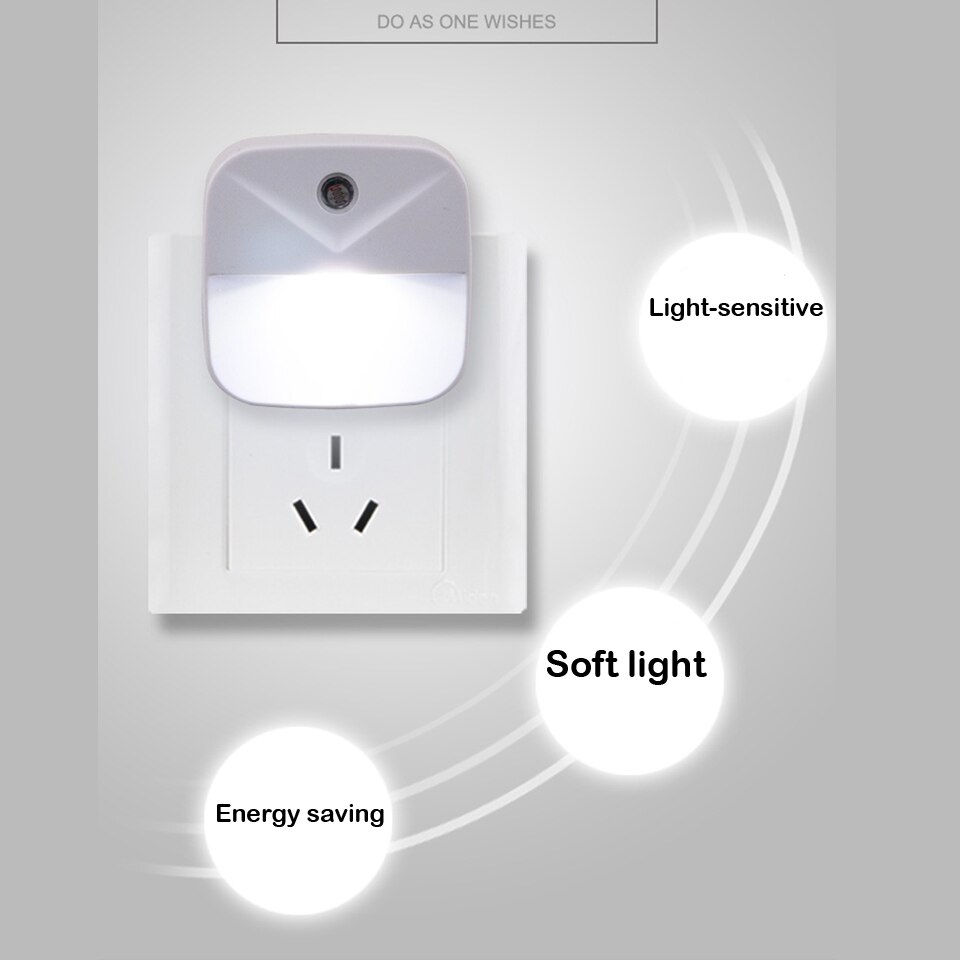 Wireless Light control Sensor LED Night Light EU US Plug Dusk-to-Dawn Night Lights For Baby Kids Bedside Bedroom Corridor Lamp