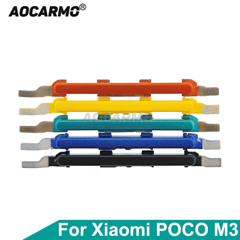 Aocarmo Voor Xiaomi Poco M3 Zijknoppen Power On/Off Volume Up Down Schakelaar Key Vervanging Deel