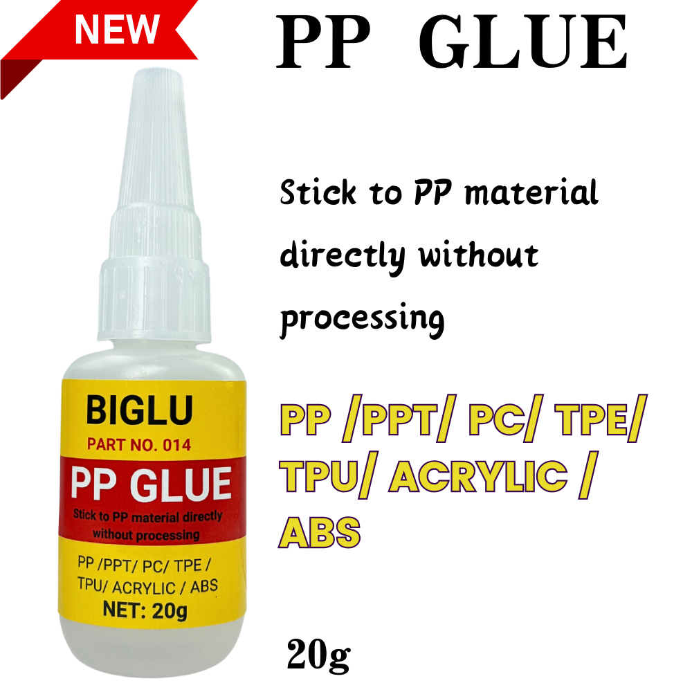 20G BIGLU PP-Kleber, sofortige Polypropylen-Kleber, direkt ohne Verarbeitung, ABS-PVC, 20 Sekunden, schnell trocknender Klebstoff