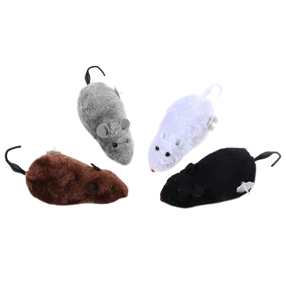 horloge puissance en peluche souris jouet chat chien jouant jouet mécanique mouvement Rat souris artificielle accessoires pour animaux de compagnie