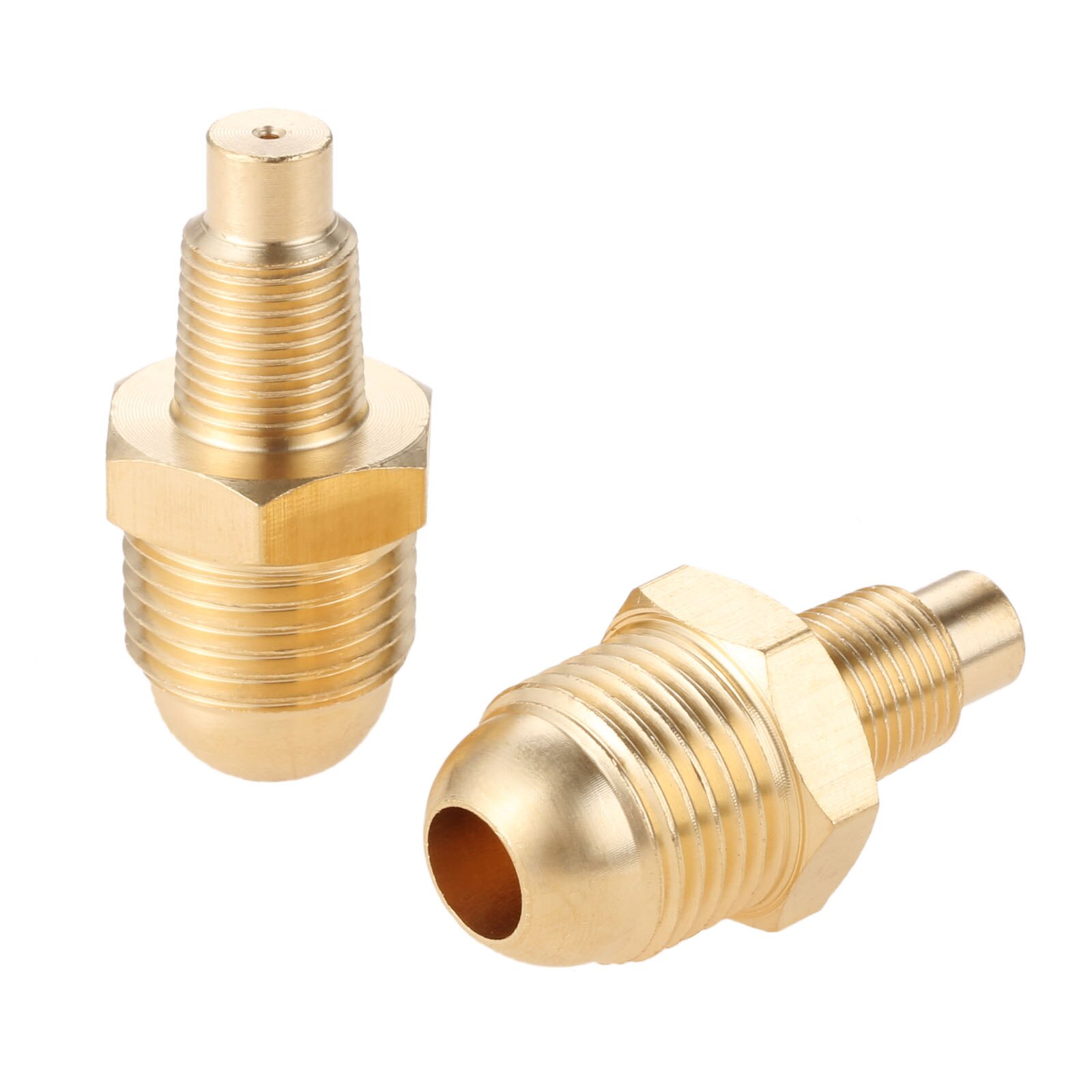2PCS Propane Orifice Connector Brass Tube Fitting 3/8" Flare x 1/8" Mnpt for Casting Cooking Stove Grill Turkey Pot Cooker