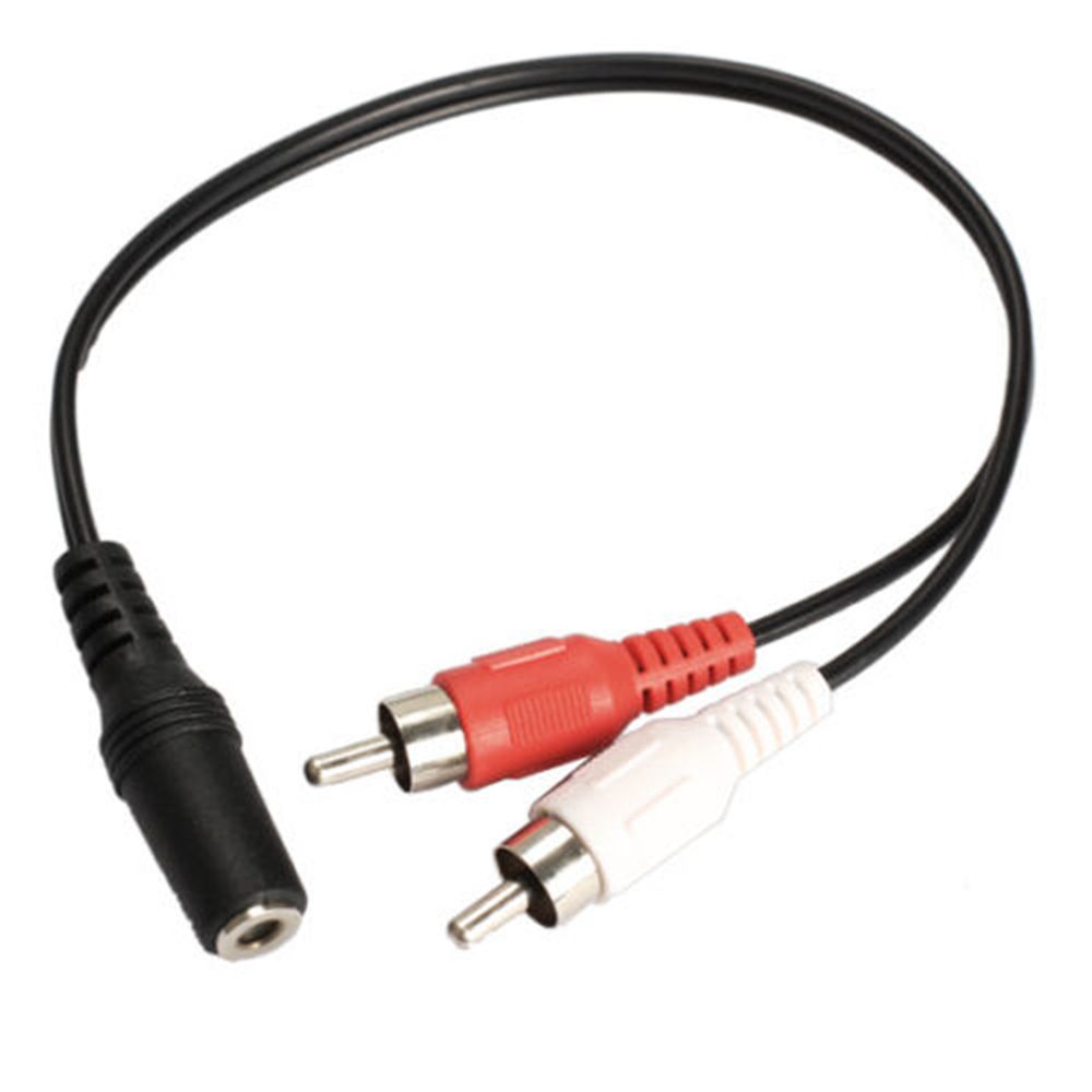 Universell 3.5mm till rca hörlurar 3.5 2 rca 3.5mm hona adapter kabel splitter ljudkablar stereoljud: Default Title