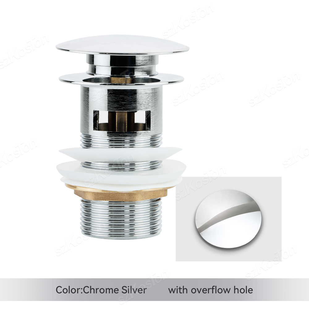 Bathroom Sink Drainer Washbasin Pop Up Drain Plug Waste Stopper With Or Without Overflow Hole Bathroom Appliances Accessories: Red