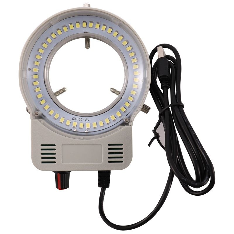 48 LED Industrial Microscope Camera Light Source Ring Lamp Light Illuminator Lamp Adjustable Brightness USB Interface: Default Title