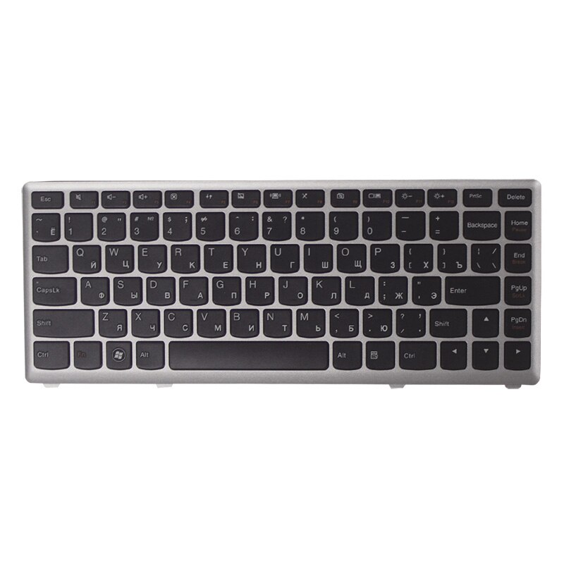 Russian Laptop keyboard for LENOVO IdeaPad U410 RU keyboard with silver Frame MP-11K93SU-6862