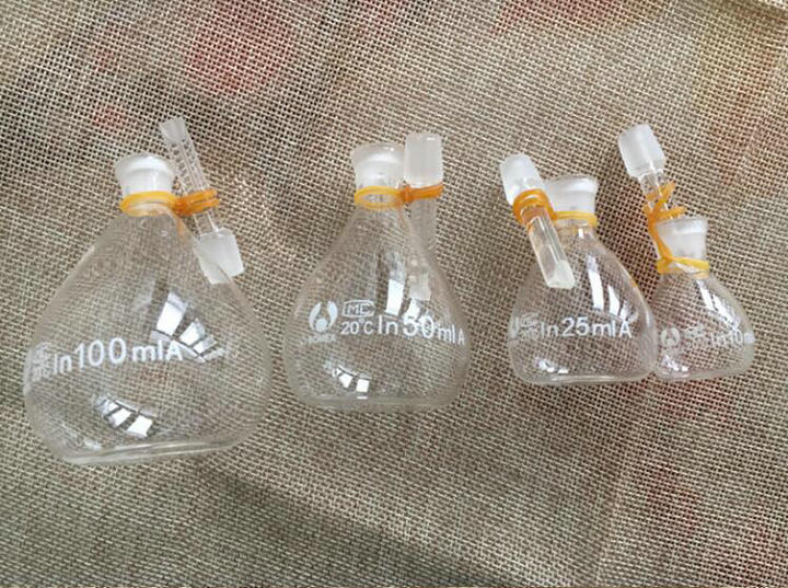 1 unid/lote de 5ml a 100ml de vidrio de picnómetro específicas la gravedad de picknometer para cristalería de laboratorio