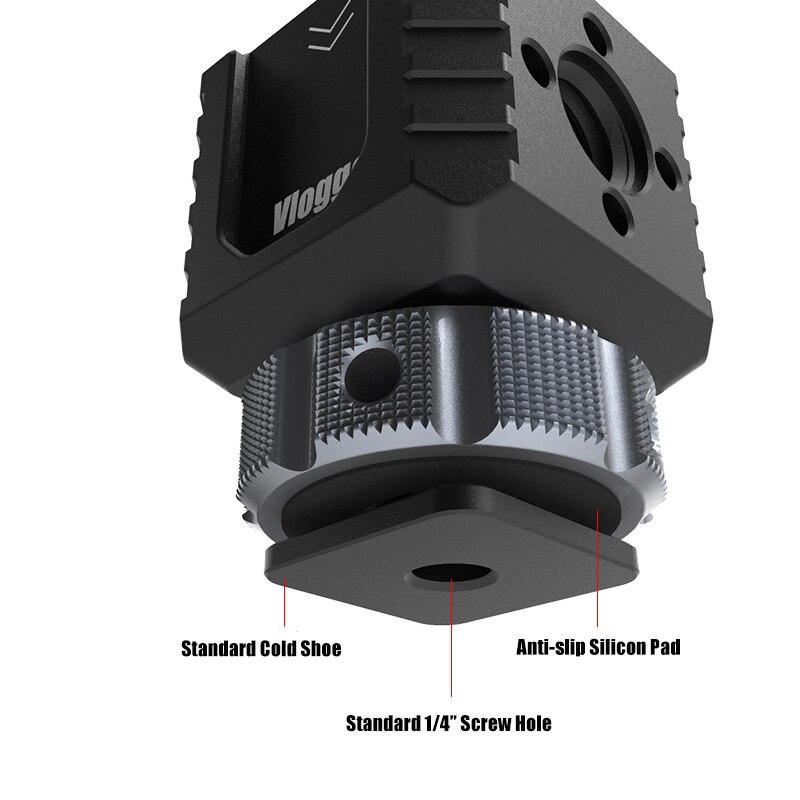 Vier Demping Hoofd Uitbreiding Poort Verbinding Microfoon Op Camera Mount Shoe Base Set Adapter Voor Video Light 1/4 ''schroef 3/8''