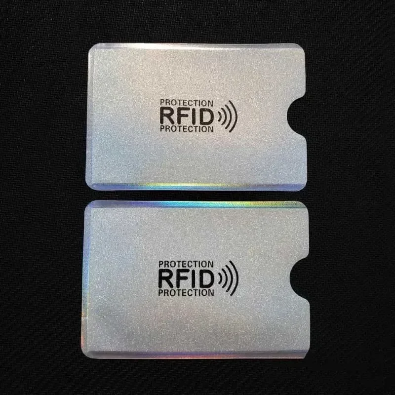 Anti-Scan Card 1PC Sleeve Credit NFC RFID-kaartbeschermer Anti-magnetische aluminiumfolie Draagbare bankkaartenhouder Kaarthouder Portemonnee: Clear